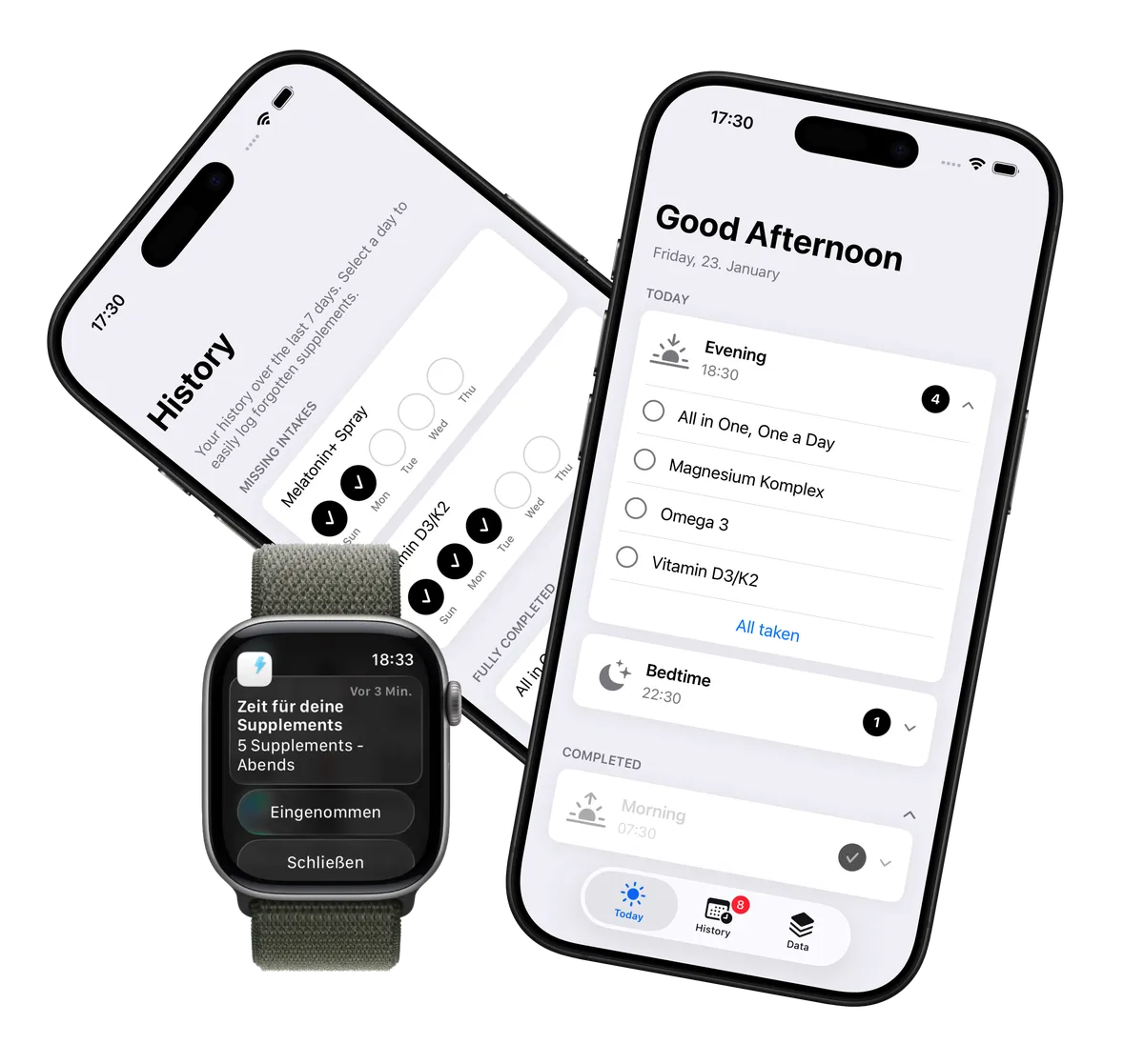 Boost, supplement & nutrition tracker on iPhone and Apple Watch